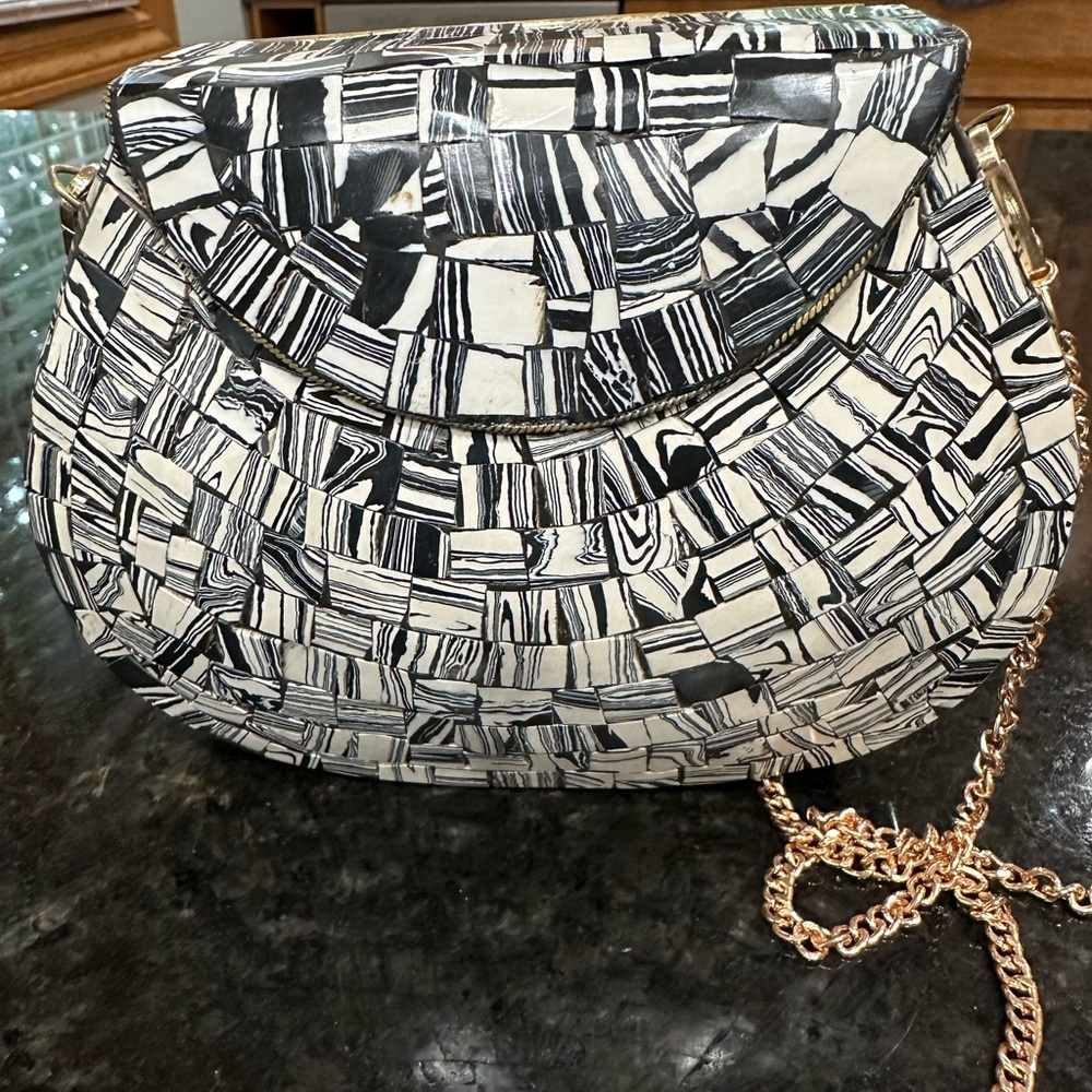 Ramla Monochrome Mosaic Crossbody Bag